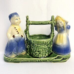 Shawnee Pottery Wishing Well Planter #710 Vintage USA Dutch Couple 1940s